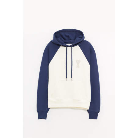 AMI BLANC CREME ENCRE BOXY FIT HOODIE